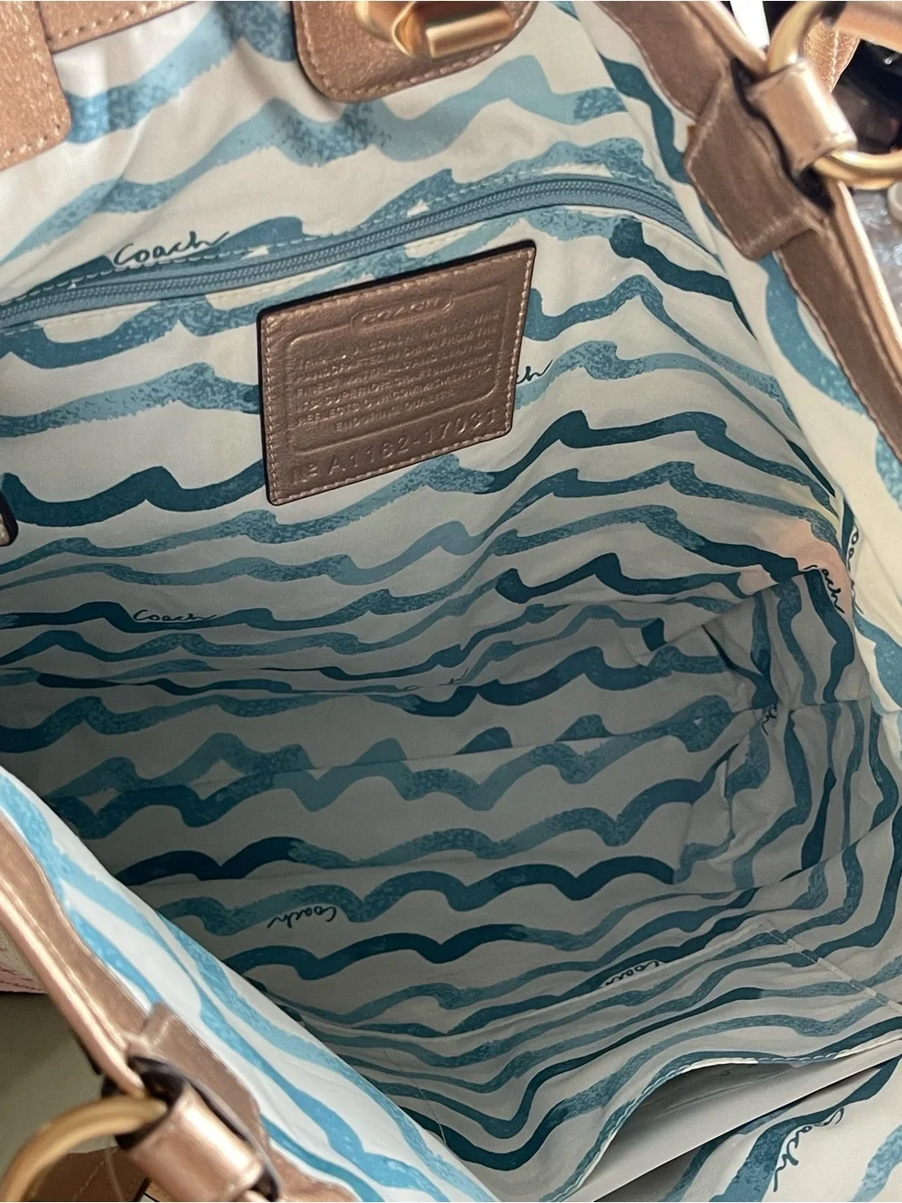 Coach Audrey Jeweled Coral Reef Resort Tote Bag